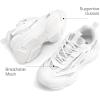 imageDREAM PAIRS Kids Girls Sneakers Jelly Sole Lace up Shoes Lightweight Walking Shoes for Girls BoysWhiteSilver