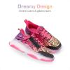 imageDREAM PAIRS Kids Girls Sneakers Zipper Casual Shoes Jelly Sole Sports Shoes Lightweight Walking ShoesBlackPink