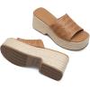 imageDREAM PAIRS Platform Espadrille Sandals for Women Wedges Slides Slip on Bohemia Sandals Flatform Open Toe Beach Sandals Dressy Outdoor Summer ShoesBrown