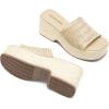 imageDREAM PAIRS Platform Espadrille Sandals for Women Wedges Slides Slip on Bohemia Sandals Flatform Open Toe Beach Sandals Dressy Outdoor Summer ShoesNude