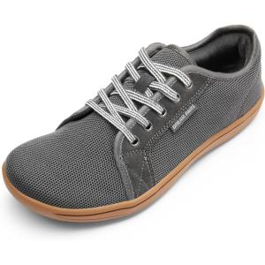 imageDREAM PAIRS Womens Barefoot Walking Wide Toe Box Zero Drop Minimalist Sneakers Non Slip Breathable Comfortable Lightweight Walking ShoesGreyBrown