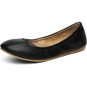 imageDREAM PAIRS Womens Solefina Solid Plain Walking Classic Ballet Flats ShoesBlack