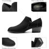 imageDREAM PAIRS Womens Ankle Boots Fall Boots Leather Thick Heel Side Zip Women Low Chunky Heeled BootiesBlacksuede