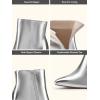 imageDREAM PAIRS Womens Chunky Heel Ankle Booties Pointed Toe Short BootsSilverpu