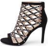 imageDREAM PAIRS Womens Rhinestone Ankle Strap Open Toe Stiletto Heel Sandals pump Shoes