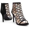 imageDREAM PAIRS Womens Rhinestone Ankle Strap Open Toe Stiletto Heel Sandals pump Shoes