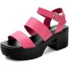 imageDREAM PAIRS Platform Heels for Women Lightweight Chunky Open Toe Stylish Comfortable Fisherman Sandals with Adjustable Ankle StrapHot Pink