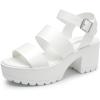 imageDREAM PAIRS Platform Heels for Women Lightweight Chunky Open Toe Stylish Comfortable Fisherman Sandals with Adjustable Ankle StrapWhite