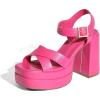 imageDREAM PAIRS Womens Platform Chunky Heels Square Open Toe Ankle Strap High Heeled Sandals Y2K Shoes for Party BrunchHot Pink
