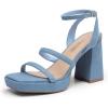 imageDREAM PAIRS Womens Platform Strappy Heels Open Toe Ankle Strap Square Party Sandals Y2K Dress ShoesDenim Blue