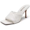 imageDREAM PAIRS Womens High Stilettos Heels Mules Open Square Toe Slip On Comfort Sexy Dress Pumps Sandals Fashion Casual Prom Dress ShoesWhite