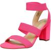 imageDREAM PAIRS Womens Open Toe High Chunky Elastic Strap Dress Heel SandalsNeonPink