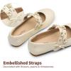 imageDREAM PAIRS Flower Girl Ballet Flats Pearls Bow Ballerina Mary Jane Dress Shoes SDFL2315K Ivory 13 Little Kid