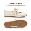 imageDREAM PAIRS Flower Girl Ballet Flats Pearls Bow Ballerina Mary Jane Dress Shoes SDFL2315K Ivory 13 Little Kid