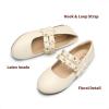 imageDREAM PAIRS Flower Girl Ballet Flats Pearls Bow Ballerina Mary Jane Dress Shoes SDFL2315K Ivory 13 Little Kid