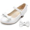 imageDREAM PAIRS Girls Dress Shoes Toddler Little Girls Heels Mary Jane Princess Shoes with Interchangeable Bow for Flower Girl Wedding PartyWhite