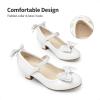 imageDREAM PAIRS Girls Dress Shoes Toddler Little Girls Heels Mary Jane Princess Shoes with Interchangeable Bow for Flower Girl Wedding PartyWhite