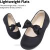 imageDream Pairs Girls Dress Shoes Mary Jane Flower Girl Bow Ballet Flats for Wedding Party ToddlerLittle KidSophia22black
