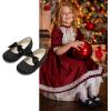 imageDream Pairs Girls Dress Shoes Mary Jane Flower Girl Bow Ballet Flats for Wedding Party ToddlerLittle KidSophia22black