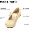 imageDream Pairs Girls Dress Shoes Mary Jane Flower Girl Bow Ballet Flats for Wedding Party ToddlerLittle KidSophia22gold