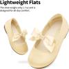 imageDream Pairs Girls Dress Shoes Mary Jane Flower Girl Bow Ballet Flats for Wedding Party ToddlerLittle KidSophia22gold