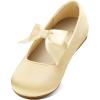 imageDream Pairs Girls Dress Shoes Mary Jane Flower Girl Bow Ballet Flats for Wedding Party ToddlerLittle KidSophia22gold