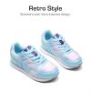 imageDREAM PAIRS Girls Sneakers Laceup Tennis Running Casual Footwear LilLegends Lightweight Classic Walking Shoes for LittleBig KidRainbowBlue