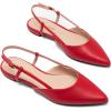 imageDREAM PAIRS Slingback Flats for Women PointedToe Elegant Womens Ballet Flats with Buckle Strap Classic Low Heel Dress Shoes for Casual Work Office PartyRed