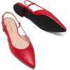 imageDREAM PAIRS Slingback Flats for Women PointedToe Elegant Womens Ballet Flats with Buckle Strap Classic Low Heel Dress Shoes for Casual Work Office PartyRed