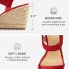 imageDREAM PAIRS Womens Open Toe Espadrilles Dressy Platform Sandals Slip on Elastic Ankle Strap Wedges SandalsRed