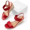 imageDREAM PAIRS Womens Open Toe Espadrilles Dressy Platform Sandals Slip on Elastic Ankle Strap Wedges SandalsRed