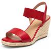 imageDREAM PAIRS Womens Open Toe Espadrilles Dressy Platform Sandals Slip on Elastic Ankle Strap Wedges SandalsRed