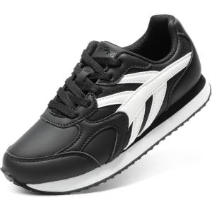 imageDREAM PAIRS Girls Sneakers Laceup Tennis Running Casual Footwear LilLegends Lightweight Classic Walking Shoes for LittleBig KidBlack