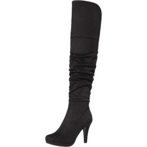 imageDREAM PAIRS Womens HIGHPLAT Black Chunky Thigh High Over The Knee High Heel BootsSarahiblack