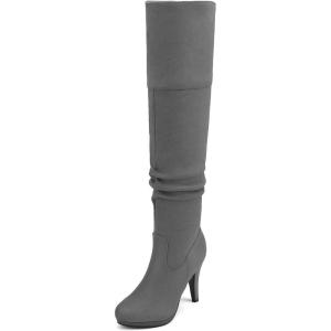 imageDREAM PAIRS Womens HIGHPLAT Black Chunky Thigh High Over The Knee High Heel BootsSarahilight Grey