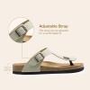 imageDREAM PAIRS Arch Support Thong Sandals for Women Casual Leather Flip Flops Dressy Slides with Soft Cork Footbed Adjustable Strap for Summer Beach VacationBeige