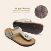 imageDREAM PAIRS Arch Support Thong Sandals for Women Casual Leather Flip Flops Dressy Slides with Soft Cork Footbed Adjustable Strap for Summer Beach VacationBeige