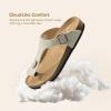 imageDREAM PAIRS Arch Support Thong Sandals for Women Casual Leather Flip Flops Dressy Slides with Soft Cork Footbed Adjustable Strap for Summer Beach VacationBeige