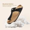 imageDREAM PAIRS Arch Support Thong Sandals for Women Casual Leather Flip Flops Dressy Slides with Soft Cork Footbed Adjustable Strap for Summer Beach VacationBlack