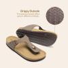 imageDREAM PAIRS Arch Support Thong Sandals for Women Casual Leather Flip Flops Dressy Slides with Soft Cork Footbed Adjustable Strap for Summer Beach VacationBrown