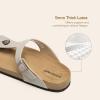 imageDREAM PAIRS Arch Support Thong Sandals for Women Casual Leather Flip Flops Dressy Slides with Soft Cork Footbed Adjustable Strap for Summer Beach VacationBeige