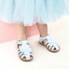 imageDREAM PAIRS Girls ToddlerLittle Kid ClosedToe Flower Summer Dress Sandals ShoesLight Blue