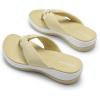 imageDREAM PAIRS Platform Flip Flops for Women Cushioned Thong Sandals with Soft Eva Foam Insole Lightweight Lycra fabric Comfort Dressy Slides Slippers for Summer BeachBeige
