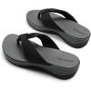 imageDREAM PAIRS Platform Flip Flops for Women Cushioned Thong Sandals with Soft Eva Foam Insole Lightweight Lycra fabric Comfort Dressy Slides Slippers for Summer BeachBlackGrey