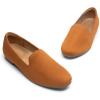 imageDREAM PAIRS Round Toe Flats for Women Dressy Comfortable SlipOn Dress Business Casual Office Work Shoes for WomenBrownsuede