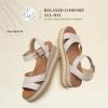 imageDREAM PAIRS Wedge Sandals for Women Espadrille Platform Sandals Open Toe Ankle Strap Low Wedges Heel Comfortable Sandals for SummerBeige