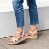 imageDREAM PAIRS Wedge Sandals for Women Espadrille Platform Sandals Open Toe Ankle Strap Low Wedges Heel Comfortable Sandals for SummerBeige