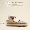 imageDREAM PAIRS Wedge Sandals for Women Espadrille Platform Sandals Open Toe Ankle Strap Low Wedges Heel Comfortable Sandals for SummerBeige