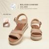 imageDREAM PAIRS Wedge Sandals for Women Espadrille Platform Sandals Open Toe Ankle Strap Low Wedges Heel Comfortable Sandals for SummerNude