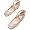 imageDREAM PAIRS Womens Ballet Flats Comfortable SlipOn Square Toe Dress Shoes with Elastic Ankle StrapsGoldglitter